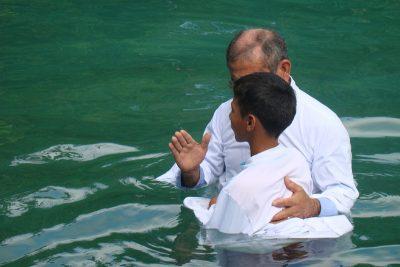 A Boy Being Baptized