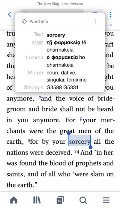 Revelation 18:23 Pharmakeia Logos Bible Software